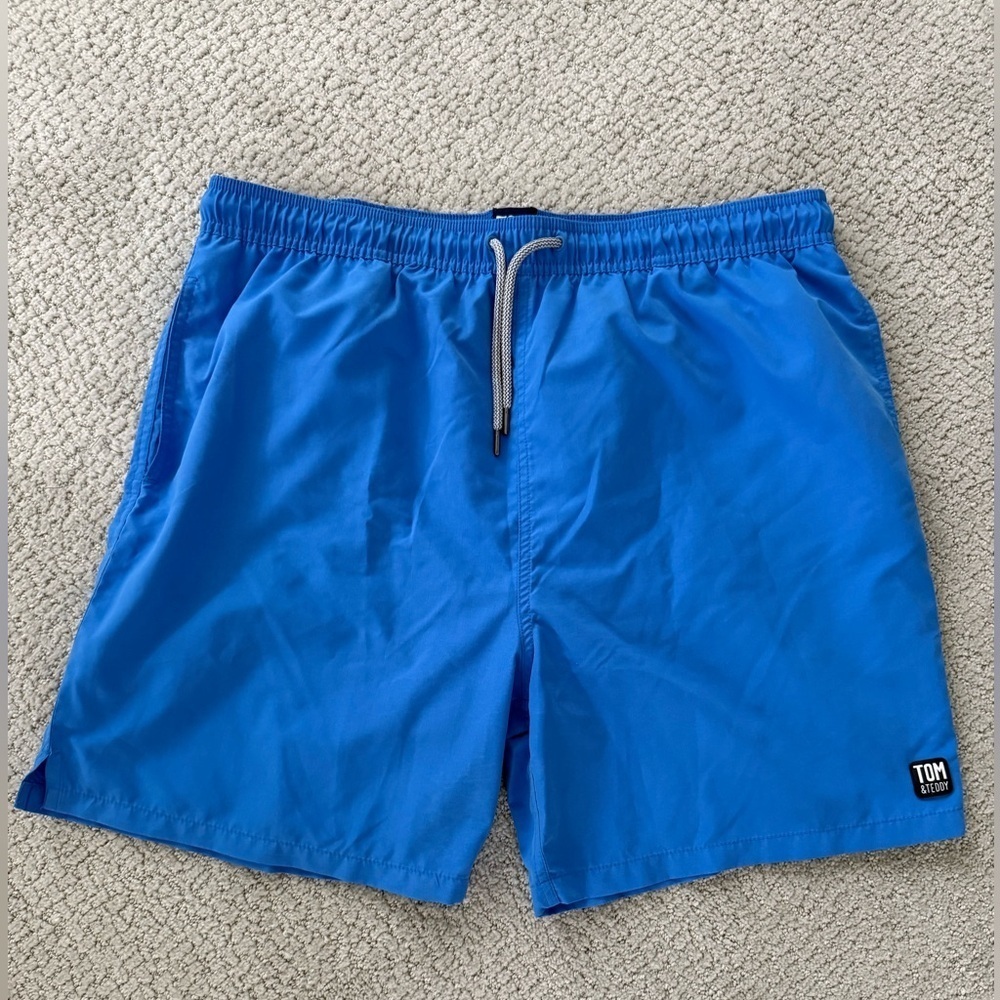 Tom & Teddy Swim Shorts Trunks Size XXL Blue Vacation Beachy Cruise Outdoors